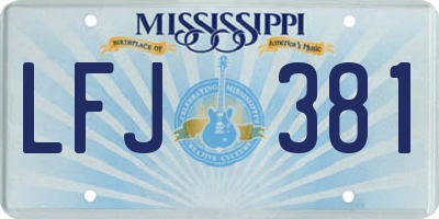 MS license plate LFJ381