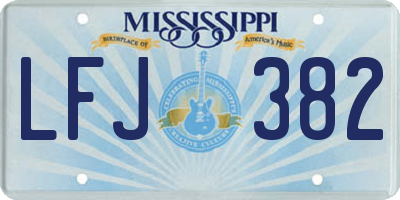 MS license plate LFJ382