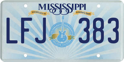 MS license plate LFJ383