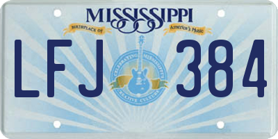 MS license plate LFJ384