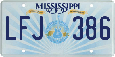 MS license plate LFJ386