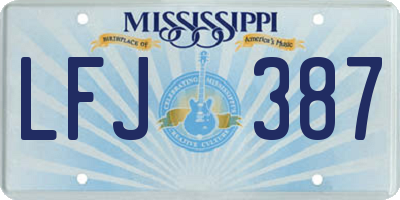 MS license plate LFJ387
