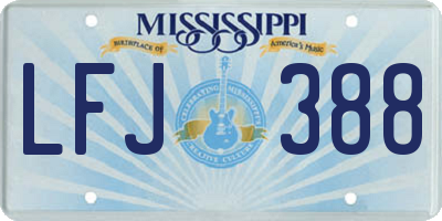 MS license plate LFJ388