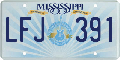 MS license plate LFJ391