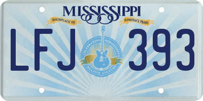 MS license plate LFJ393