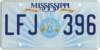 MS license plate LFJ396