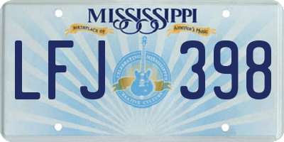 MS license plate LFJ398