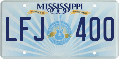 MS license plate LFJ400