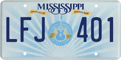 MS license plate LFJ401
