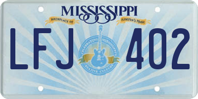 MS license plate LFJ402