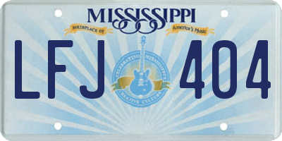 MS license plate LFJ404