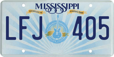 MS license plate LFJ405