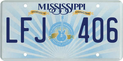 MS license plate LFJ406