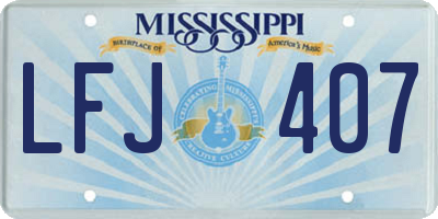 MS license plate LFJ407