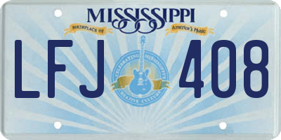MS license plate LFJ408