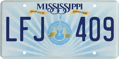 MS license plate LFJ409
