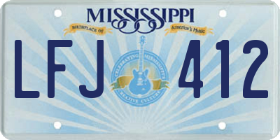 MS license plate LFJ412