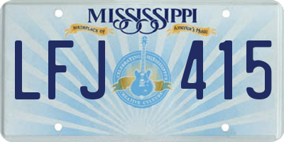 MS license plate LFJ415
