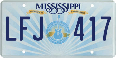 MS license plate LFJ417