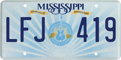 MS license plate LFJ419
