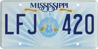 MS license plate LFJ420