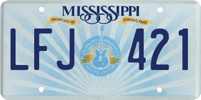 MS license plate LFJ421