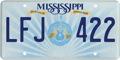 MS license plate LFJ422