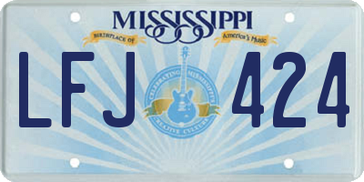 MS license plate LFJ424