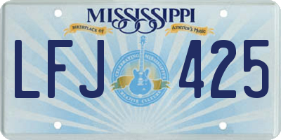 MS license plate LFJ425