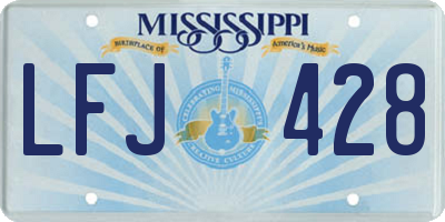 MS license plate LFJ428