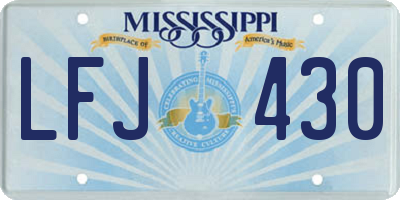 MS license plate LFJ430