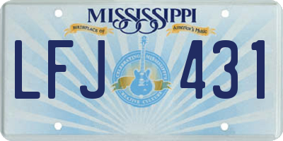 MS license plate LFJ431