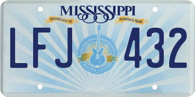 MS license plate LFJ432