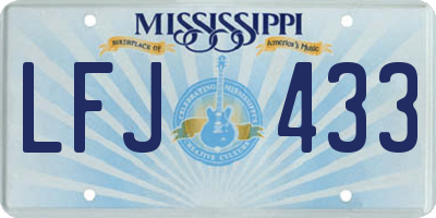MS license plate LFJ433