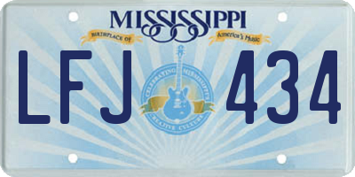 MS license plate LFJ434