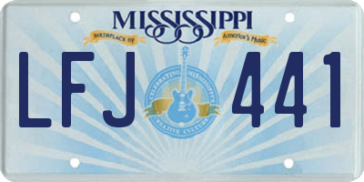 MS license plate LFJ441