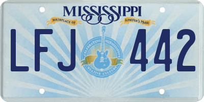 MS license plate LFJ442