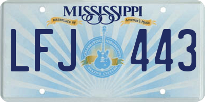 MS license plate LFJ443