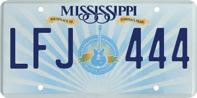 MS license plate LFJ444