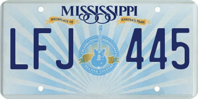 MS license plate LFJ445