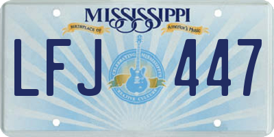 MS license plate LFJ447