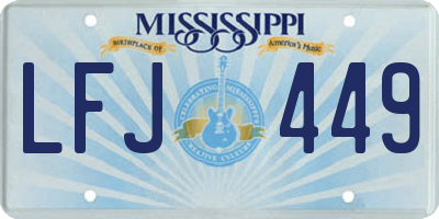 MS license plate LFJ449