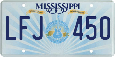 MS license plate LFJ450