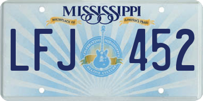MS license plate LFJ452