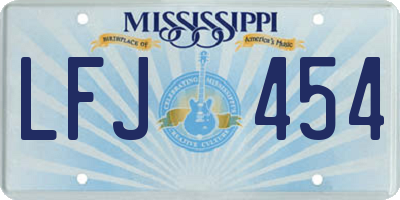 MS license plate LFJ454