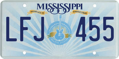 MS license plate LFJ455