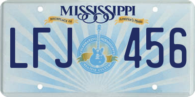 MS license plate LFJ456