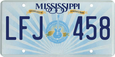 MS license plate LFJ458