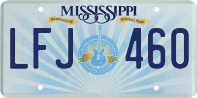 MS license plate LFJ460