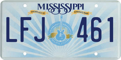 MS license plate LFJ461